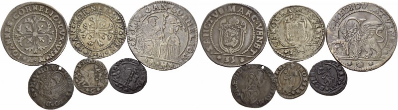 Giovanni II Corner doge CXI, 1709-1722. Lotto di sei monete. Quarto di scudo del...