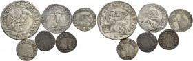 Giovanni II Corner doge CXI, 1709-1722. Lotto di sei monete. Ducato. CNI 22. Paolucci 25. Quarto di ducato. CNI 71. Paolucci 27. Da 15 soldi 1722. CNI...