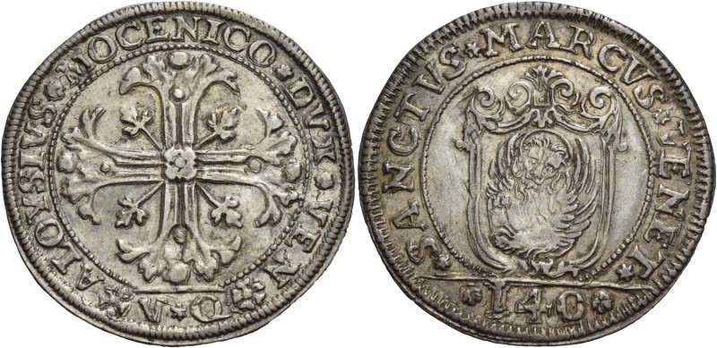Alvise III Mocenigo doge CXII, 1722-1732. Scudo della croce, AR 31,12 g. ALOYSIV...