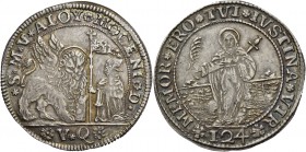 Alvise III Mocenigo doge CXII, 1722-1732. Ducatone da 124 soldi, AR 27,80 g. S M V ALOY MOCENI D Il Leone alato, a s., volto di fronte e con la zampa ...