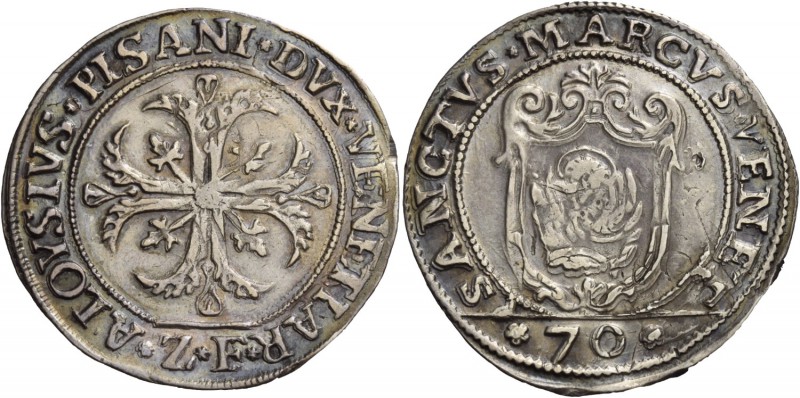 Alvise Pisani doge CXIV, 1735-1741. Mezzo scudo della croce, AR 15,27 g. ALOYSIV...