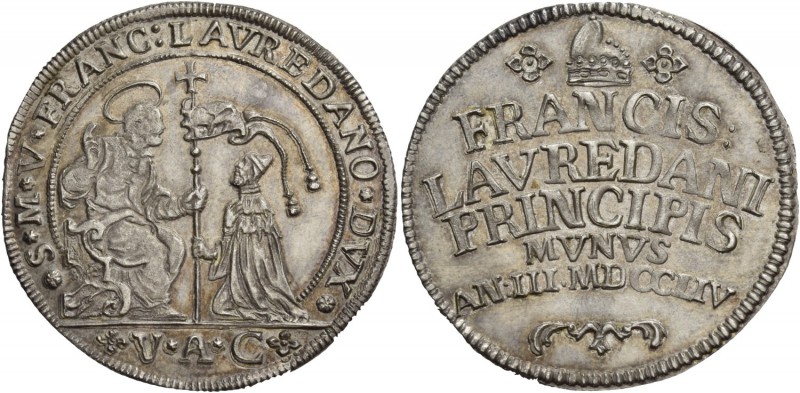 Francesco Loredan doge CXVI, 1752-1762. Osella anno III/1754, AR 9,89 g. S M V F...