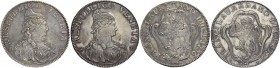 Francesco Loredan doge CXVI, 1752-1762. Lotto di due monete. Tallero per il Levante 1756, secondo tipo. CNI 79, 81. Paolucci 28.
 Mediamente buon BB