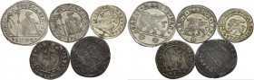 Marco Foscarini doge CXVII, 1762-1763. Lotto di cinque monete. Da 15 soldi 1762. CNI 38. Paolucci 17. Da 10 soldi 1762. CNI 40. Paolucci 18. Trairo da...