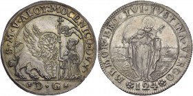 Alvise IV Mocenigo doge CXVIII, 1763-1778. Ducatone da 124 soldi, AR 28,04 g. S M V ALOY MOCENICO DVX Il Leone alato, a s., volto di fronte e con la z...