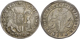 Alvise IV Mocenigo doge CXVIII, 1763-1778. Mezzo ducatone da 62 soldi, AR 13,90 g. S M V ALOY MOCENICO D Il Leone alato, a s., volto di fronte e con l...