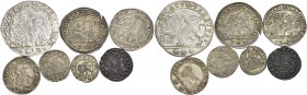 Alvise IV Mocenigo doge CXVIII, 1763-1778. Lotto di sette monete. Ducato. CNI 92. Paolucci 27. Quarto di ducato (2). CNI 52, 101. Paolucci 29. Da 15 s...