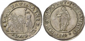 Paolo Renier doge CXIX, 1778-1789. Ottavo di ducatone da 15 soldi e mezzo, AR 3,52 g. S M V PAVL RAINERIVS D Il Leone alato, a s., volto di fronte e c...