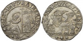 Paolo Renier doge CXIX, 1778-1789. Quarto di ducato, AR 5,75 g. S M V PAVL RAINERIVS D S. Marco nimbato, seduto a s. e benedicente, consegna il vessil...