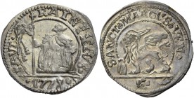 Paolo Renier doge CXIX, 1778-1789. Da 10 soldi 1778, AR 3,52 g. PAVL – RAINERVS Il doge con vessillo, genuflesso a s. e con lo sguardo rivolto verso l...