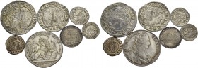 Paolo Renier doge CXIX, 1778-1789. Lotto di sette monete. Ducato. CNI 27 var. Paolucci 26. Mezzo di ducato. CNI 33 var. Paolucci 28. Da 10 soldi 1781....