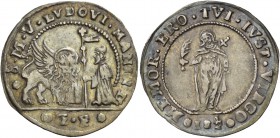 Ludovico Manin doge CXX, 1789-1797. Ottavo di ducatone da 15 soldi e mezzo, AR 3,49 g. S M V LVDOV MANIN D Il Leone alato, a s., volto di fronte e con...