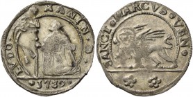 Ludovico Manin doge CXX, 1789-1797. Da 15 soldi 1789, AR 3,64 g. LVDO – MANIN D Il doge con vessillo, genuflesso a s. e con lo sguardo rivolto verso l...