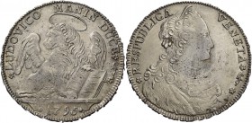 Ludovico Manin doge CXX, 1789-1797. Tallero per il Levante 1795, AR 28,82 g. LUDOVICO MANIN DUCE Leone alato e nimbato, seduto e volto verso d., con l...