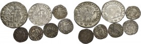 Ludovico Manin doge CXX, 1789-1797. Lotto di sette monete. Ducato. CNI 47. Paolucci 28. Mezzo ducato. CNI 32. Paolucci 29. Da 10 soldi (2) 1789, 1791....