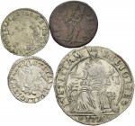Monetazione anonima per la città di Venezia e suoi dominî. Lotto di quattro monete. Legge 12 settembre 1565, gazzetta o due soldi (2). Paolucci II, 71...
