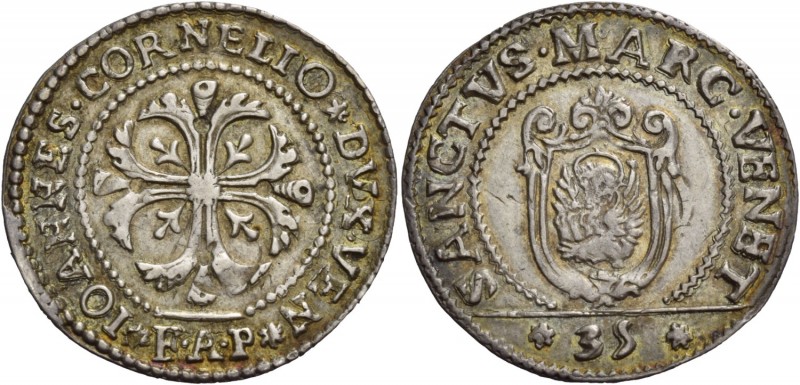 Giovanni II Corner doge CXI, 1709-1722. Quarto di scudo della croce,  AR 7,67 g....