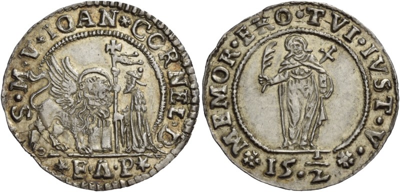 Giovanni II Corner doge CXI, 1709-1722. Ottavo di ducatone da 15 soldi e mezzo, ...