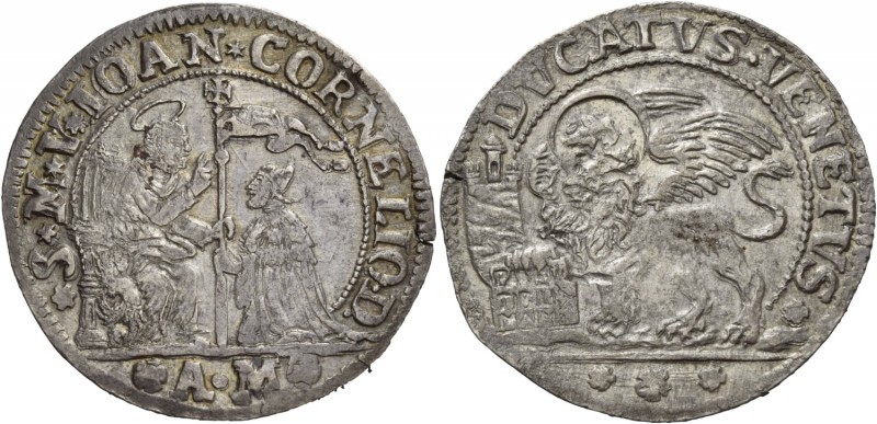 Giovanni II Corner doge CXI, 1709-1722. Ducato,  AR 22,50 g.  S M V IOAN CORNELI...