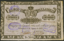 1000 Reales. 1 de Agosto de 1857. Banco de Valladolid. Serie D. (Edifil 2017: 134). MBC+.