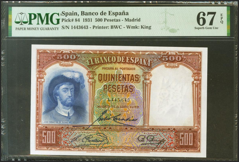 500 Pesetas. 25 de Abril de 1931. Sin serie. (Edifil 2021: 361, Pick: 84). Raro ...