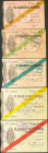 Conjunto de 5 billetes de 5 Pesetas, 10 Pesetas, 25 Pesetas, 50 Pesetas y 100 Pesetas emitidos por la sucursal de Gijón el 5 de Noviembre de 1936. (Ed...