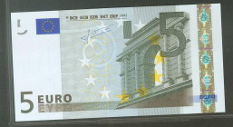 5 Euros. 1 de Enero de 2002. Firma Trichet. Serie V (España). (Edifil 2021: 486A). SC.