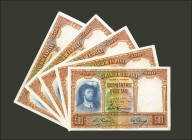 Conjunto de 5 billetes de 500 Pesetas emitidos el 25 de Abril de 1931, sin serie. (Edifil 2021: 361). EBC-/EBC. A EXAMINAR.