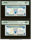 Bahrain Monetary Agency 5 Dinars 1973 (ND 1998) Pick 20a; 20b Two Examples PMG Gem Uncirculated 66 EPQ; Superb Gem Unc 67 EPQ. 

HID09801242017

© 202...