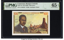Cameroon Banque Centrale 100 Francs ND (1962) Pick 10 PMG Gem Uncirculated 65 EPQ. 

HID09801242017

© 2022 Heritage Auctions | All Rights Reserved