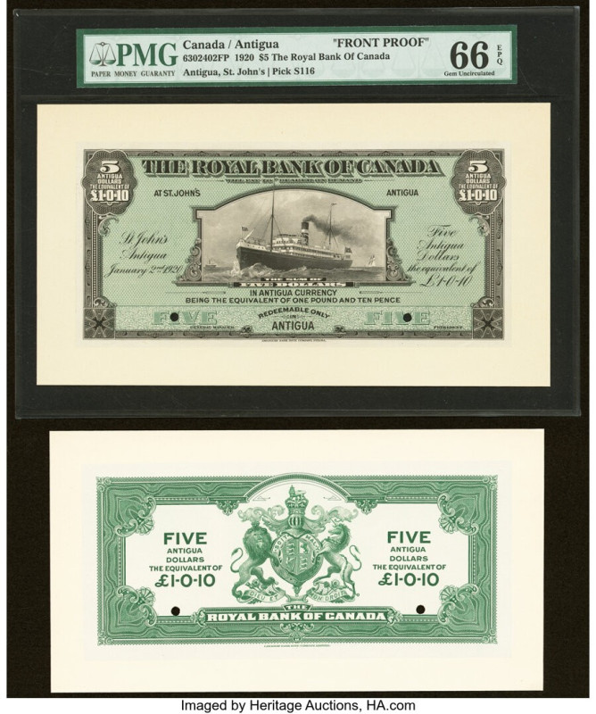 Canada St. John's, Antiqua- Royal Bank of Canada $5 (£1.0.10) 2.1.1920 Ch.# 630-...