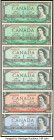 Canada Bank of Canada Group Lot of 6 Examples Crisp Uncirculated. Edge tear and previous mounting noted on 1 example. 

HID09801242017

© 2022 Heritag...