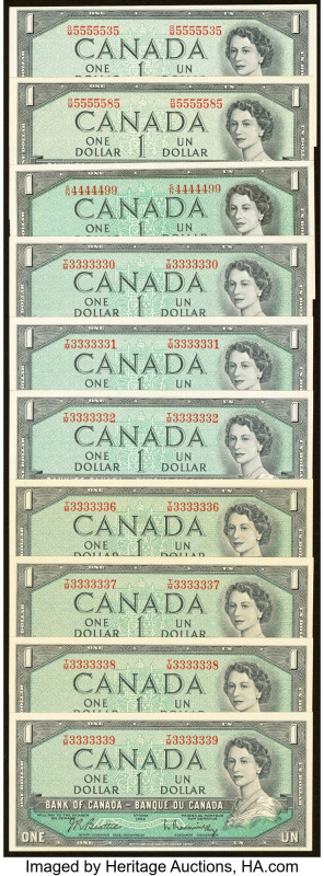 Canada Bank of Canada Group Lot of 10 Examples About Uncirculated (1)-Crisp Unci...