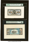 Colombia Banco de la Republica 2 Pesos Oro 20.7.1915 Pick 322p Proof PMG Gem Uncirculated 66 EPQ; Guatemala Banco de Occidente en Quezaltenango 1 Peso...