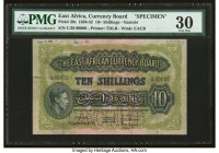 East Africa East African Currency Board 10 Shillings 1.9.1950 Pick 29s Specimen PMG Very Fine 30. Printer's annotations and a Cancelled perforation ar...