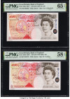 Great Britain Bank of England 50 Pounds 1994 (ND 1993-98); (1999-2006) Pick 388a; 388b Two Examples PMG Gem Uncirculated 65 EPQ; Choice About Unc 58 E...