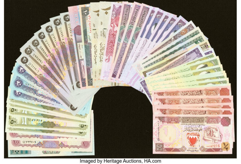 Kuwait, Qatar & More Group Lot of 50 Examples Crisp Uncirculated. 

HID098012420...