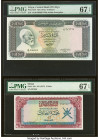 Libya Central Bank of Libya 10 Dinars ND (1972) Pick 37b PMG Superb Gem Unc 67 EPQ; Oman Central Bank of Oman 5 Rials ND (1977) Pick 18a PMG Superb Ge...