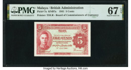 Malaya Board of Commissioners of Currency 5 Cents 1.7.1941 Pick 7a KNB7a PMG Superb Gem Unc 67 EPQ. 

HID09801242017

© 2022 Heritage Auctions | All R...