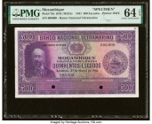 Mozambique Banco Nacional Ultramarino 500 Escudos 27.3.1941 Pick 78s Specimen PMG Choice Uncirculated 64 EPQ. As made ink and two POCs noted on this e...