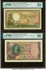 South Africa South African Reserve Bank 5 Pounds; 20 Rand 10.9.1946; ND (1961) Pick 86c; 108a Two Examples PMG Choice Very Fine 35; About Uncirculated...