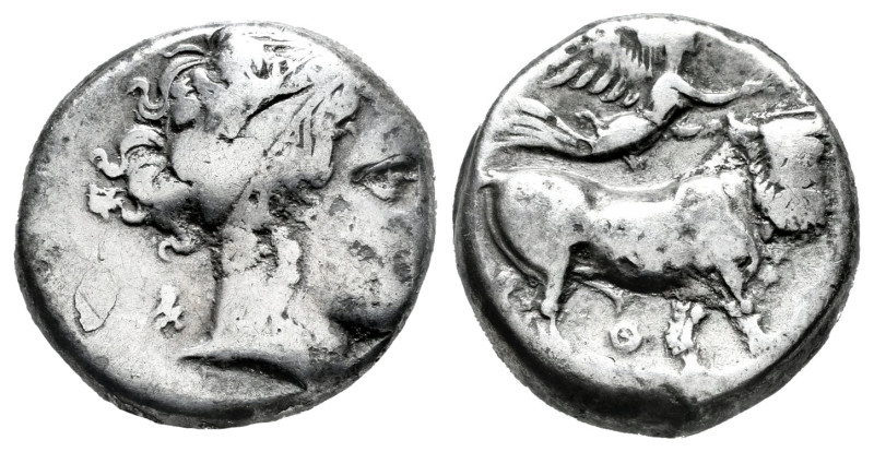 Campania. Neapolis. Didrachm. 325-241 a.C. (Sng Cop-411). Anv.: head of nymph wi...