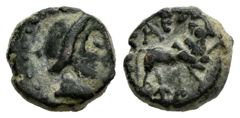 Galia. Massalia. AE 11. Siglo I a.C. Marseille. (Lt-2110). Anv.: Head of Minerva...