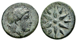 Mysia. Gambrion. AE 16. Siglo IV a.C. (Sng France-908/21). (Sng Cop-146/9). Anv.: Laureate head of Apollo right. Rev.: Star of twelve rays; Γ-Α-Μ betw...