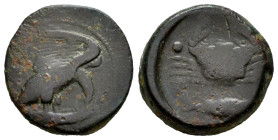 Sicily. Akragas. Hexante. 425-406 a.C. (Sng Ans-1053/4). (Calciati-I p. 186, 63). (Sng Cop-79/81). Anv.: Eagle, with head lowered, standing to right o...