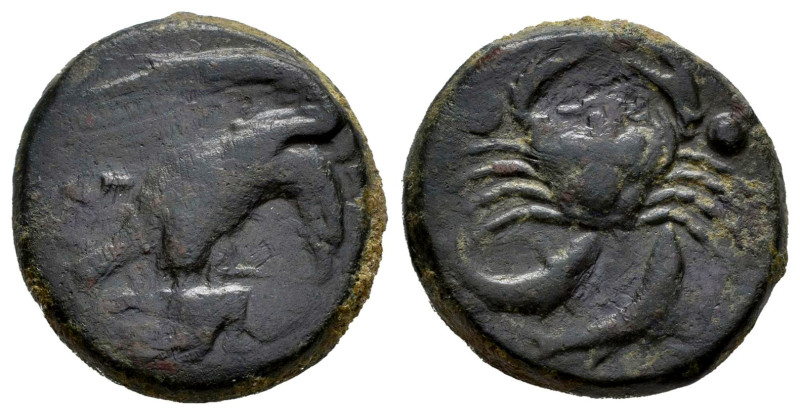 Sicily. Akragas. Hexante. 420-415 a.C. (Hgc-2, 148). Anv.: Eagle, with head lowe...