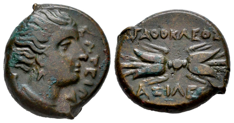 Sicily. Syracuse. AE 21. 306-289 a.C. Time of Agathokles. (CNS-II 142). (Sng Ans...