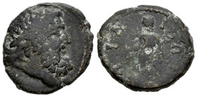 Thrace. Ainos. AE 23. Siglo II-I a.C. (AMNG-II 398). (Sng Cop-423). Anv.: Head of Poseidon to right; monogram below. Rev.: Hermes standing facing, hol...