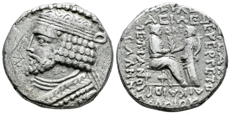 Kingdom of Parthia. Gotarzes II. Tetradrachm. 43-44 a.C. Seleucis and Pieria. (S...