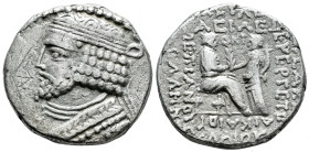 Kingdom of Parthia. Gotarzes II. Tetradrachm. 43-44 a.C. Seleucis and Pieria. (Sellwood-65.1/2). (DCA-631). Anv.: Diademed and draped bust of Gotarzes...